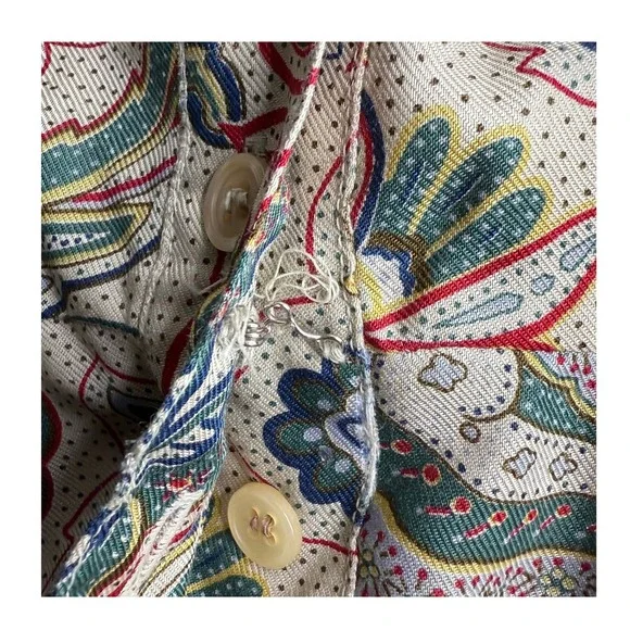 J.G. Hook Vintage Paisley Print Midi Dress Short Sleeve Button Front Sz 14 - Picture 10 of 13